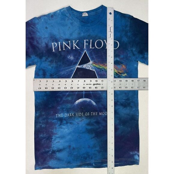 Pink Floyd Dark Side Of The Moon Graphic T-shirt Women Small Blue Tie Dye Music - Picture 5 of 5